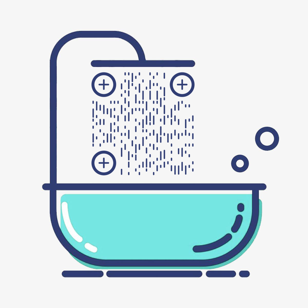创意浴室二维码生成器-平面静态-正方形码