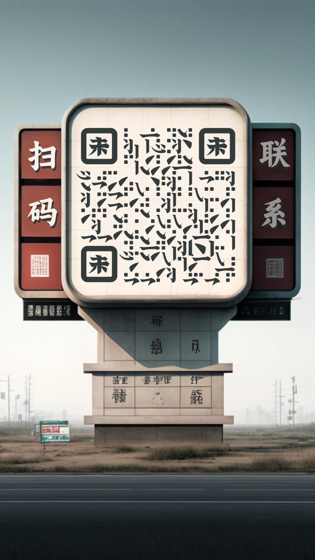 创意汉字笔划工坊广告牌展示扫码关注创意二维码生成器-平面静态-手机海报