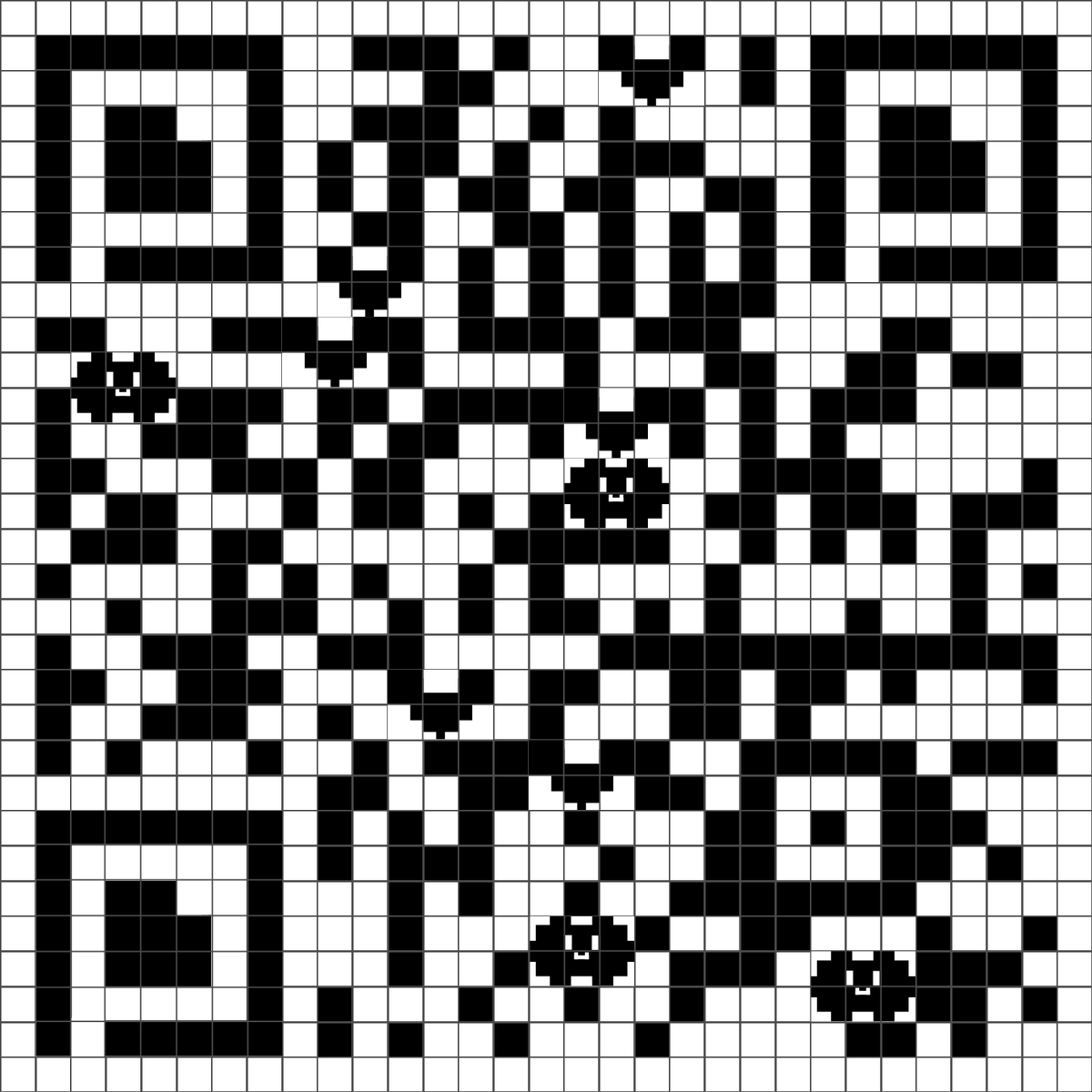 超个性趣味黑白格扫码简约创意电子游戏空间方块二维码生成器-平面静态-无背景码
