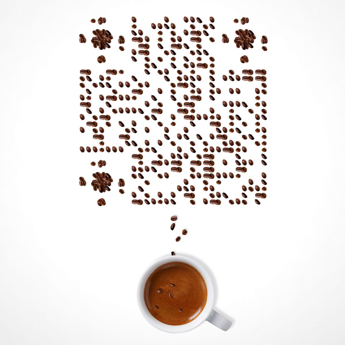 咖啡豆简约咖啡格调二维码生成器-平面静态-正方形码