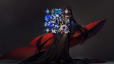 黑色长裙女子二维码生成器-主页背景-AI