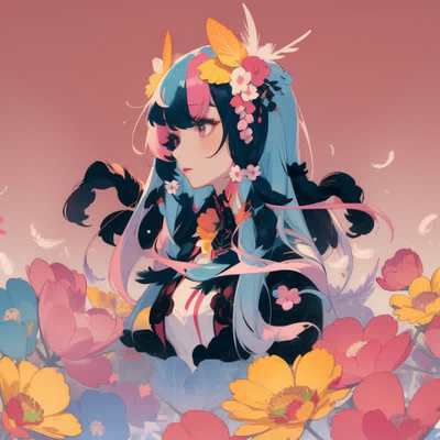 花蝴蝶美少女AI艺术隐藏字-第九工场字体生成器