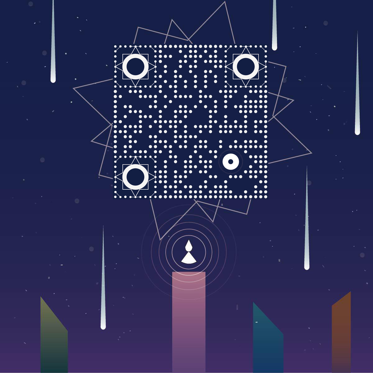 纪念碑谷小游戏星空神秘解密二维码生成器-平面静态-正方形码