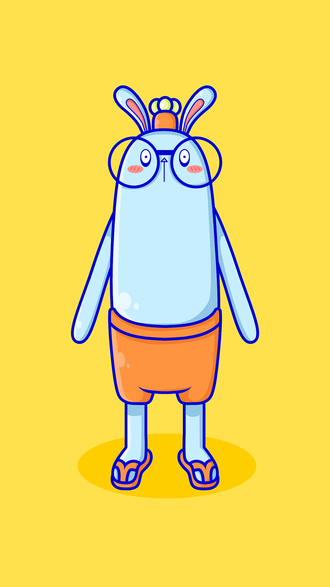 第九工场吉祥物-耐斯兔-蓝-插画表情包-第九工场设计外包