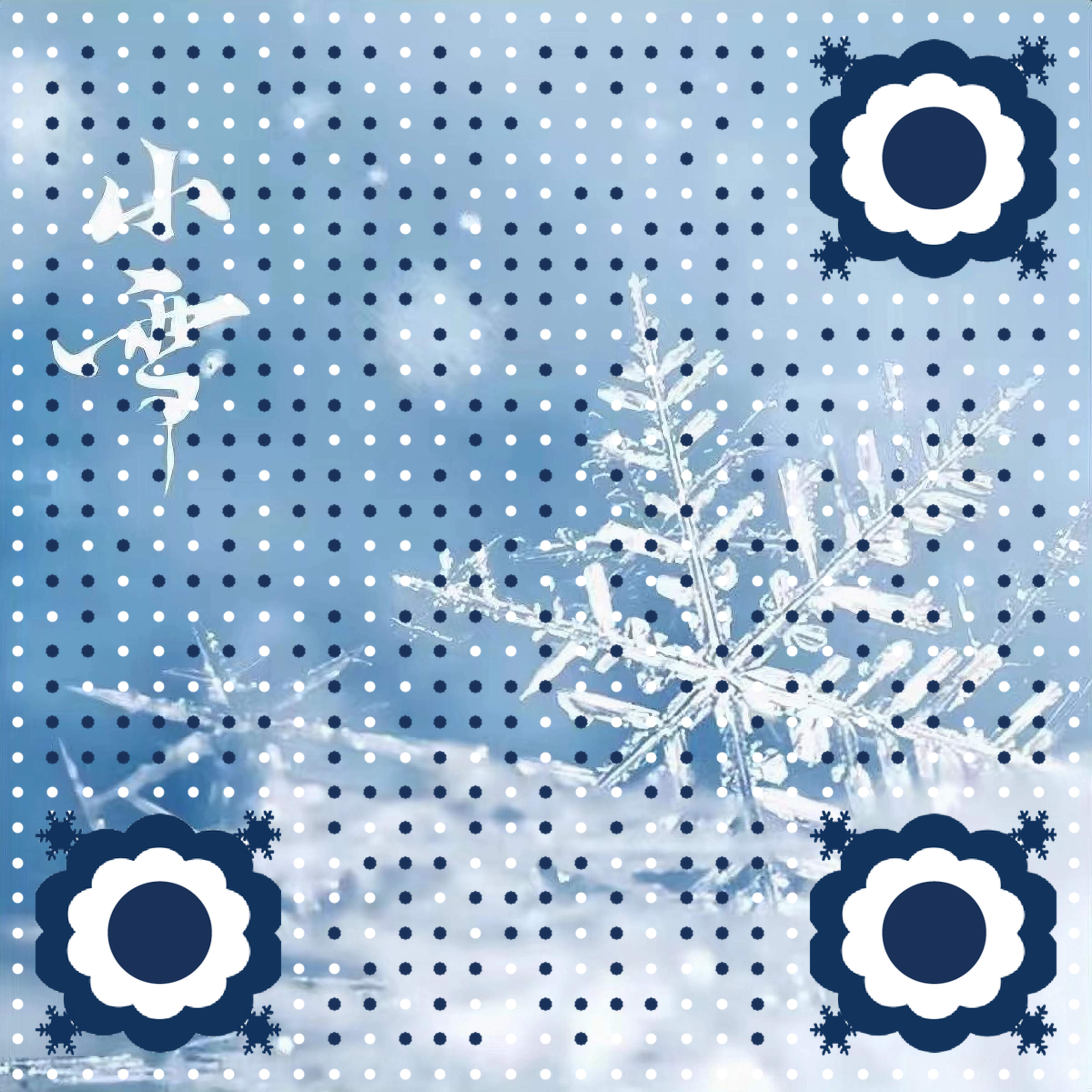 小雪节气雪花创意二维码生成器-平面静态-正方形码