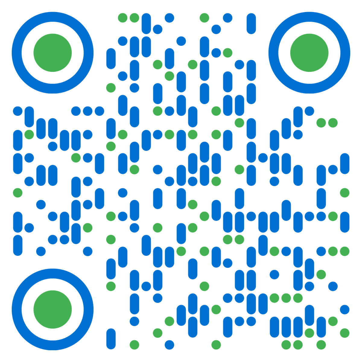 胖圆角蓝绿基础几何二维码生成器-平面静态-无背景码