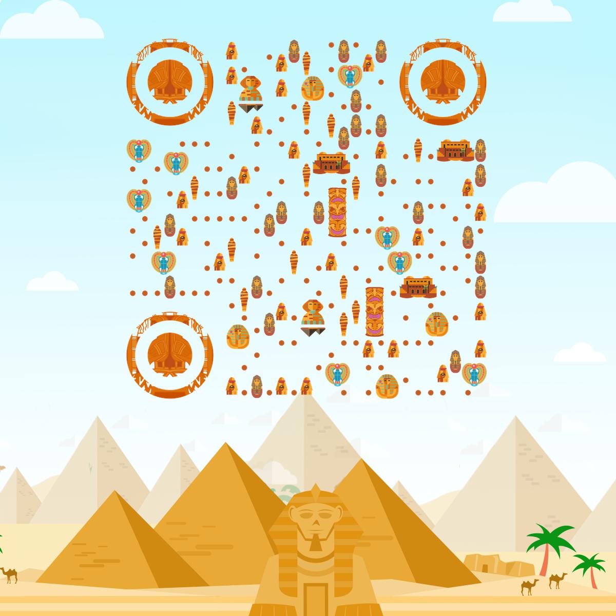 金字塔法老埃及特色旅行二维码-正方形码-平面静态