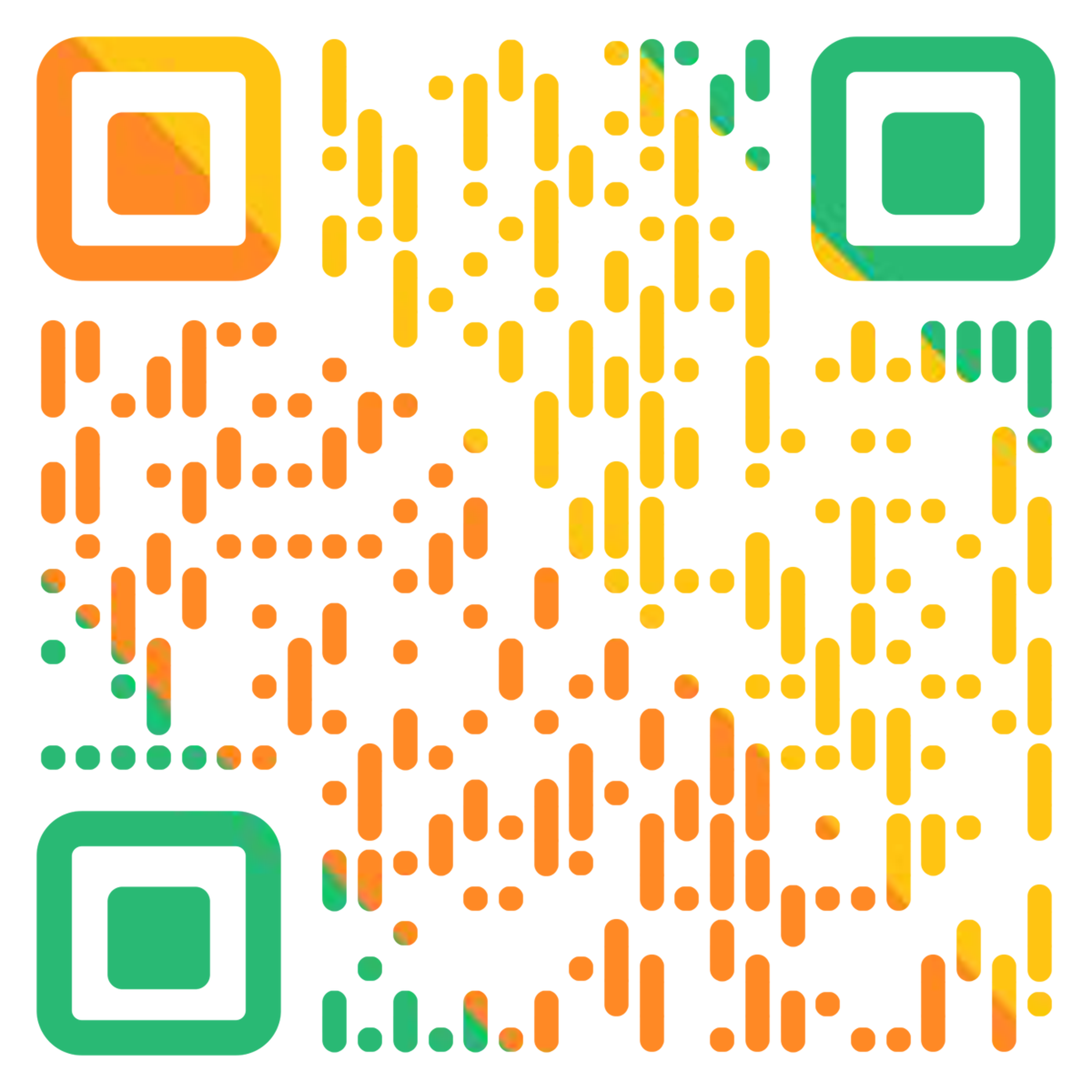 圆角竖条黄绿橘斜杠艺术二维码二维码生成器-平面静态-正方形码