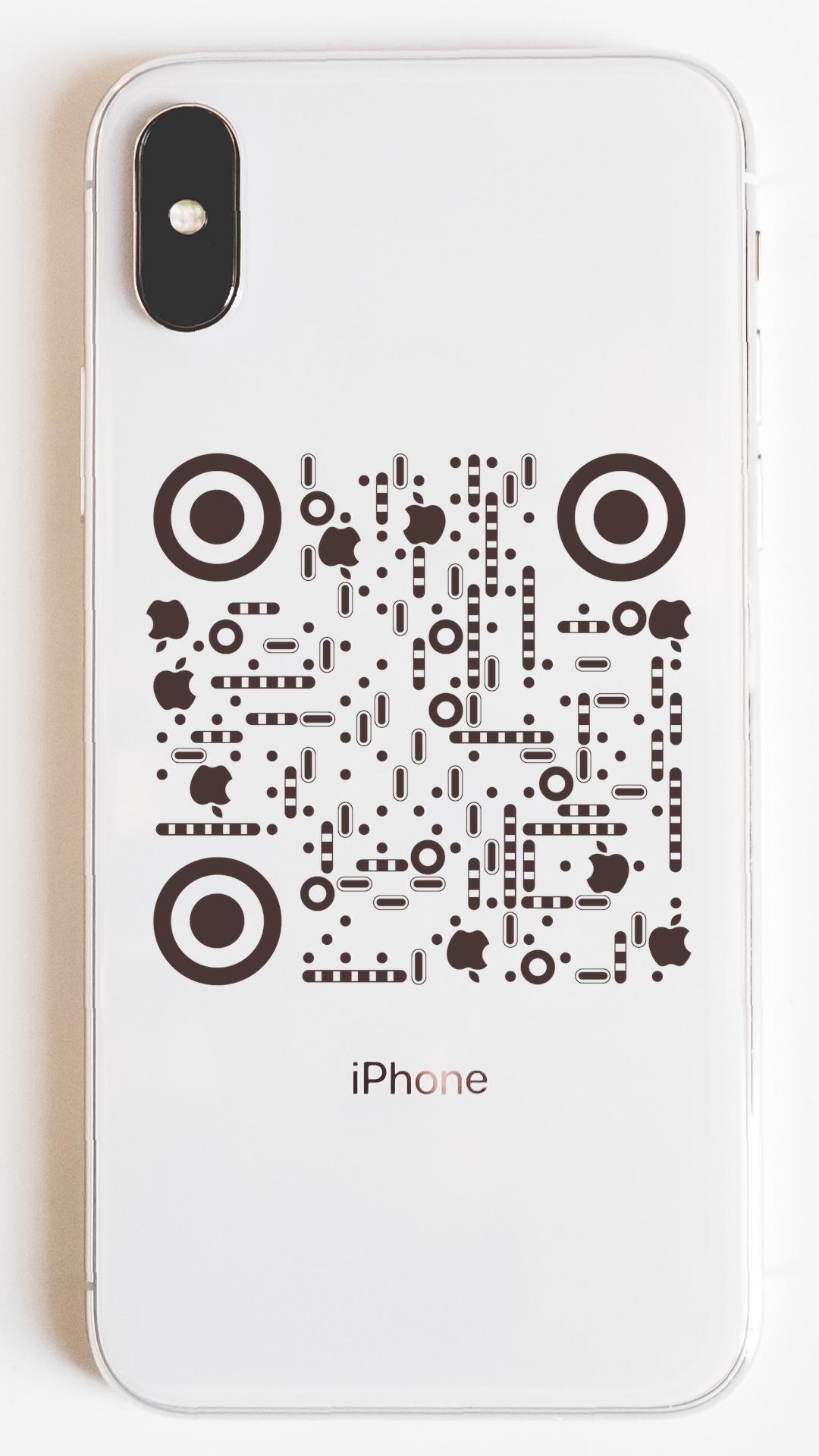 白色手机壳二维码实用简约社交二维码生成器-平面静态-手机海报