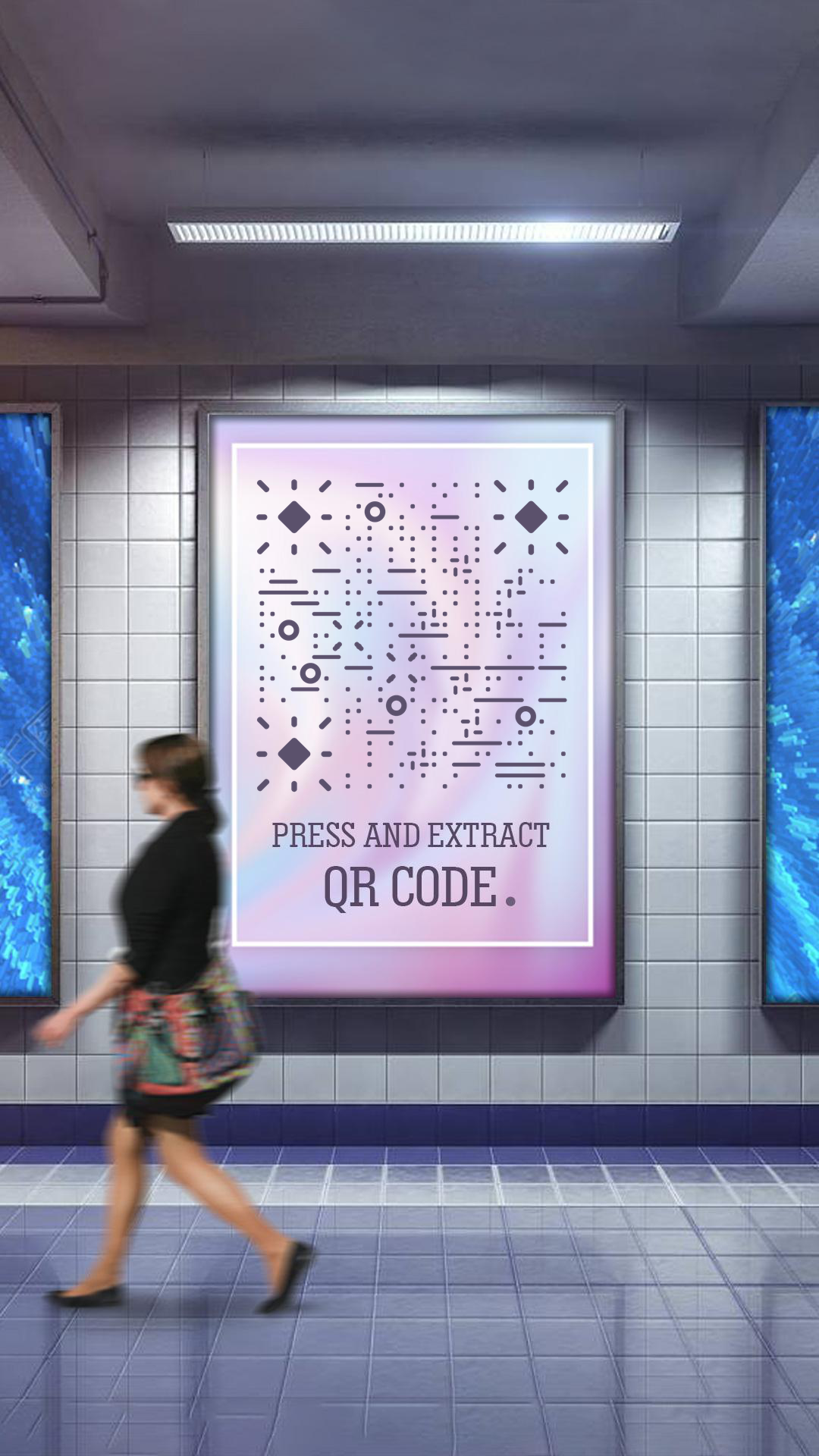 商场地铁地下通道广告牌二维码生成器-平面静态-手机壁纸