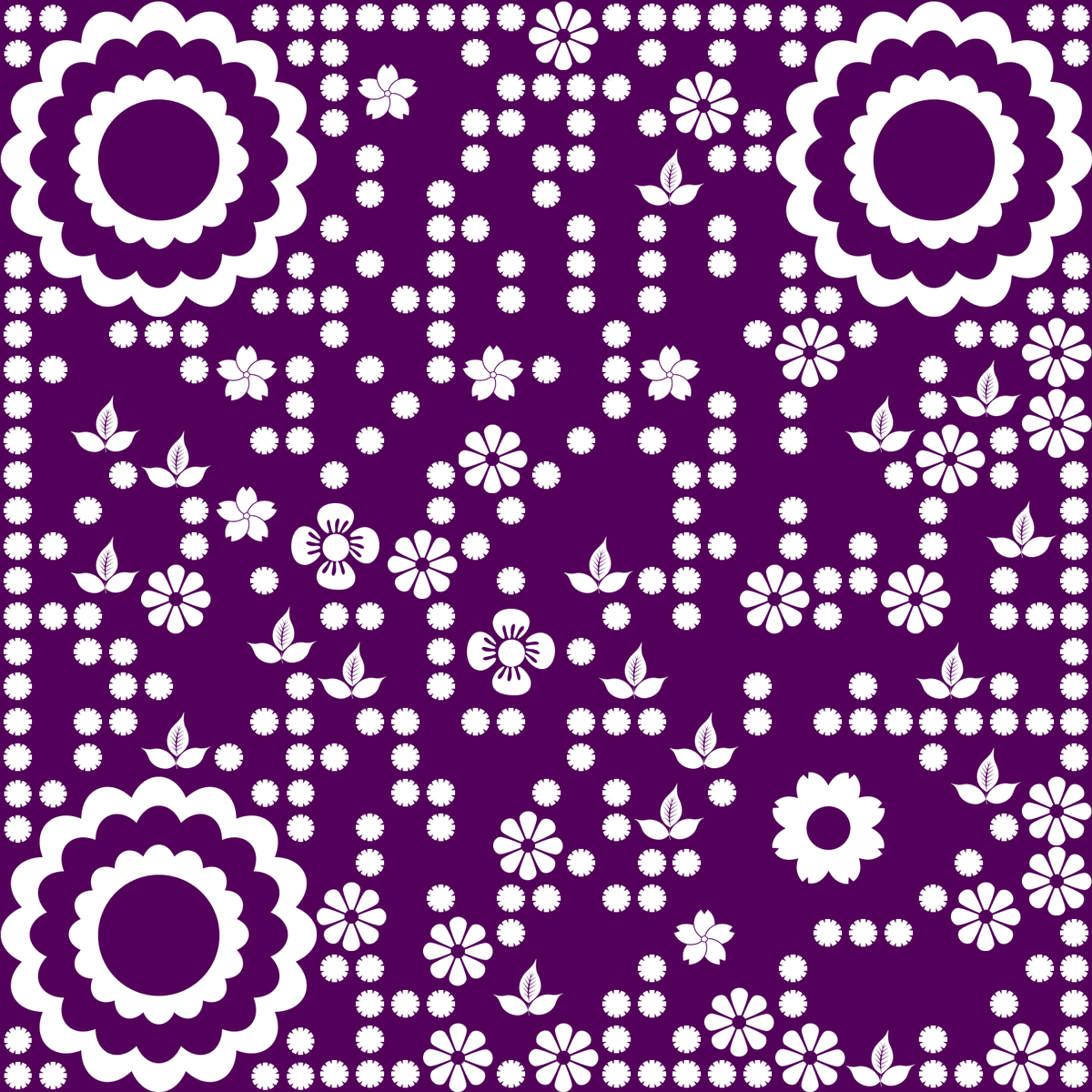 花影花朵紫色女人梦幻剪影花纹二维码生成器-平面静态-无背景码