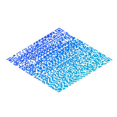 倾斜普通蓝色渐变艺术二维码二维码生成器-平面静态-正方形码