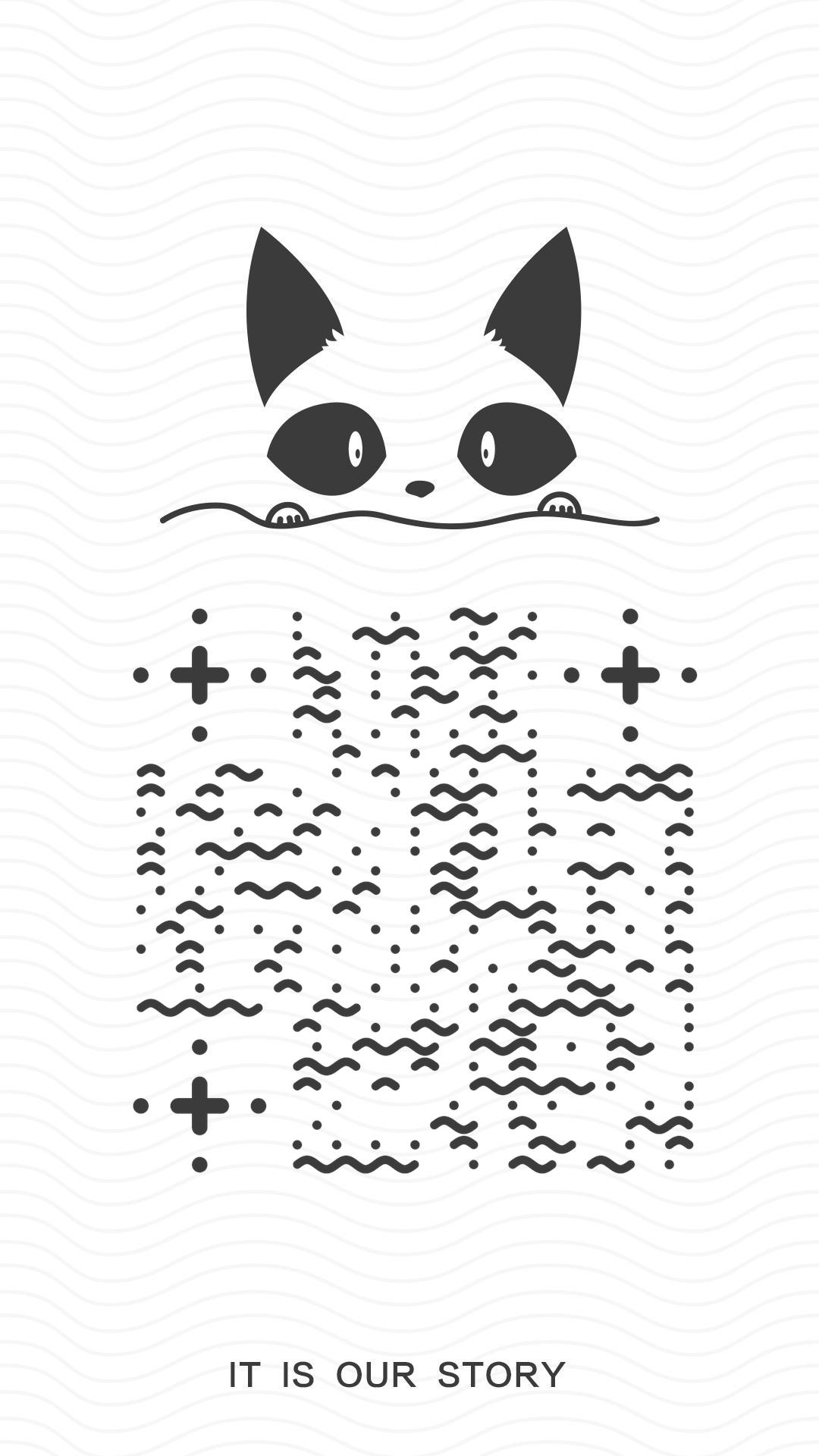 黑白可爱卡通动物故事宠物领养二维码生成器-平面静态-手机海报