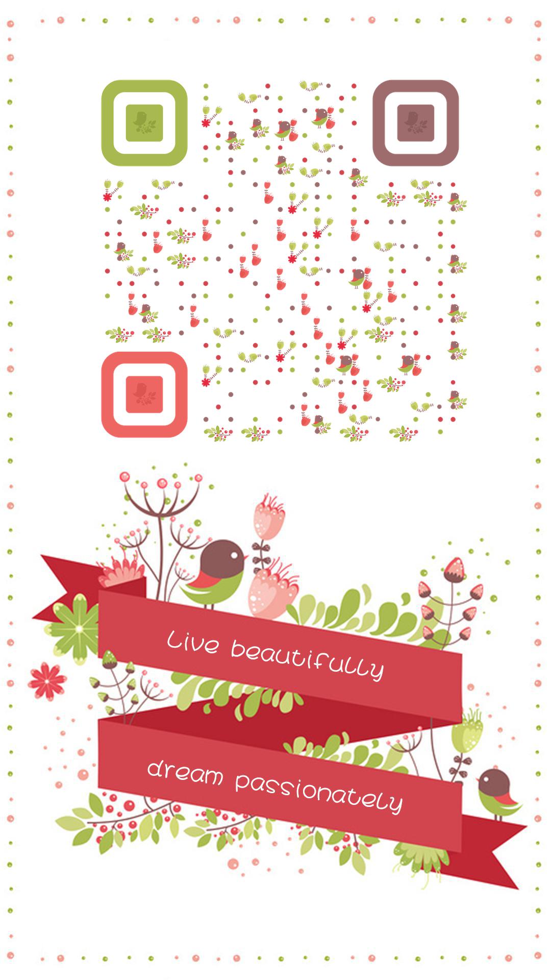 快乐小鸟春暖花开清新绿色春天二维码生成器-平面静态-手机海报