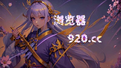 紫发持剑少女 AI 艺术字-第九工场字体生成器