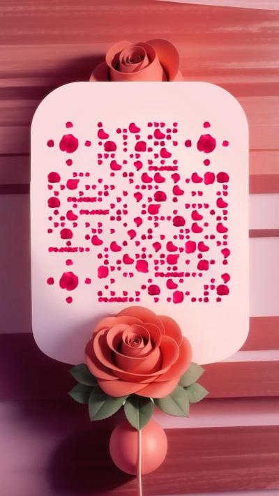 玫瑰鲜花花瓣情书浪漫告白卡纸书信二维码生成器-平面静态-手机海报