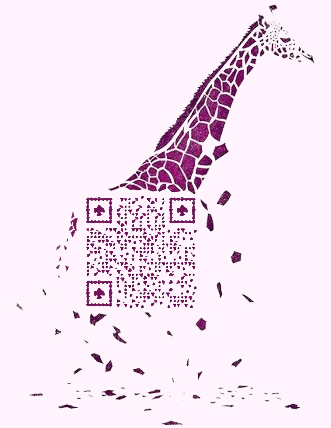 创意长颈鹿二维码-微信名片-平面静态