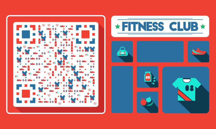 健身俱乐部锻炼身体撸铁减肥二维码生成器-平面静态-公众号图