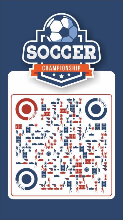 踢足球体育运动竞技比赛世界杯二维码生成器-平面静态-手机海报