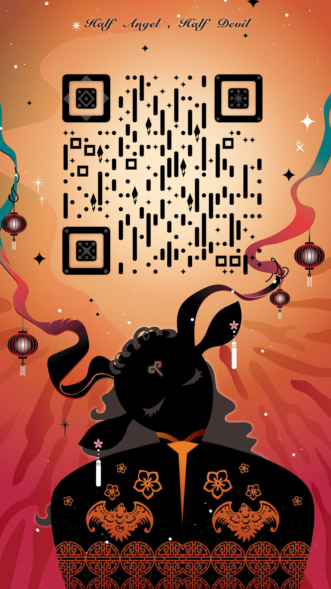 梦境幻想神秘暗黑牡羊座二维码生成器-平面静态-手机壁纸