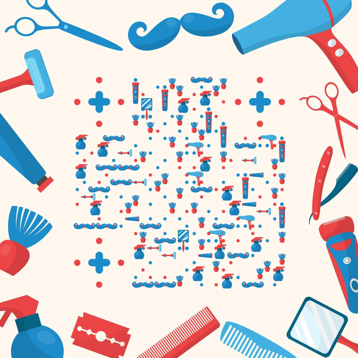 美发沙龙时尚女性插画二维码生成器-平面静态-正方形码