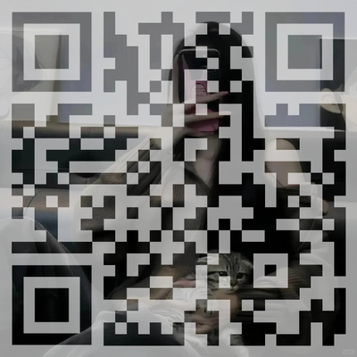 反白深色自拍美女背景个性二维码二维码生成器-平面静态-正方形码
