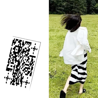 社交平台自由女孩倾斜码二维码生成器-平面静态-正方形码