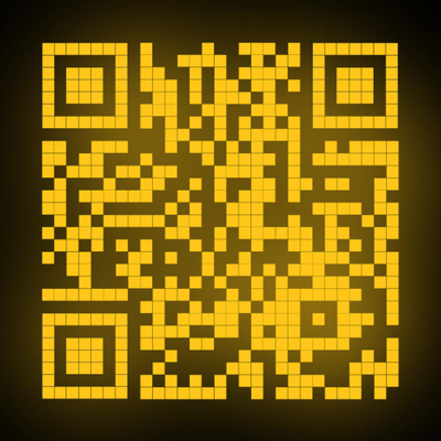 黑色背景黄色发光格子艺术二维码二维码生成器-平面静态-正方形码