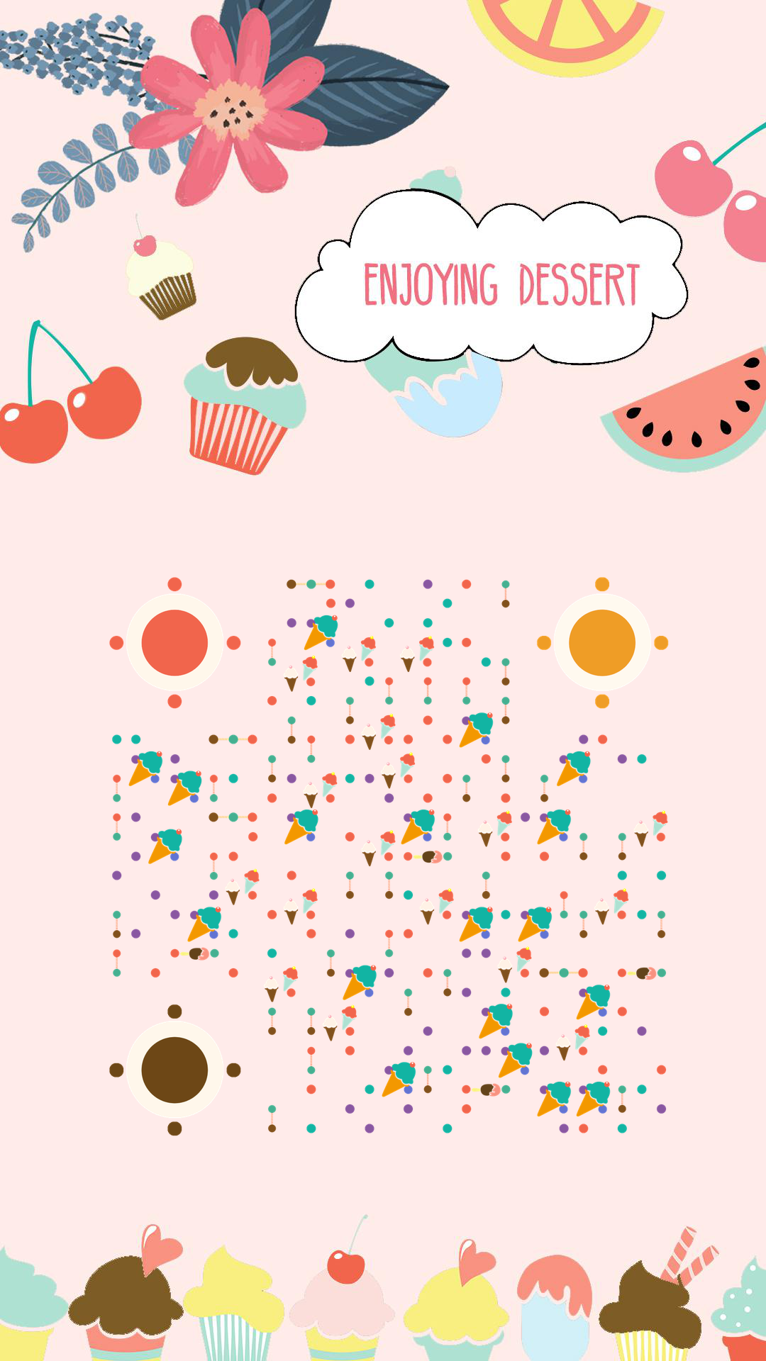 清凉夏季果味飘香享受甜点二维码生成器-平面静态-手机壁纸