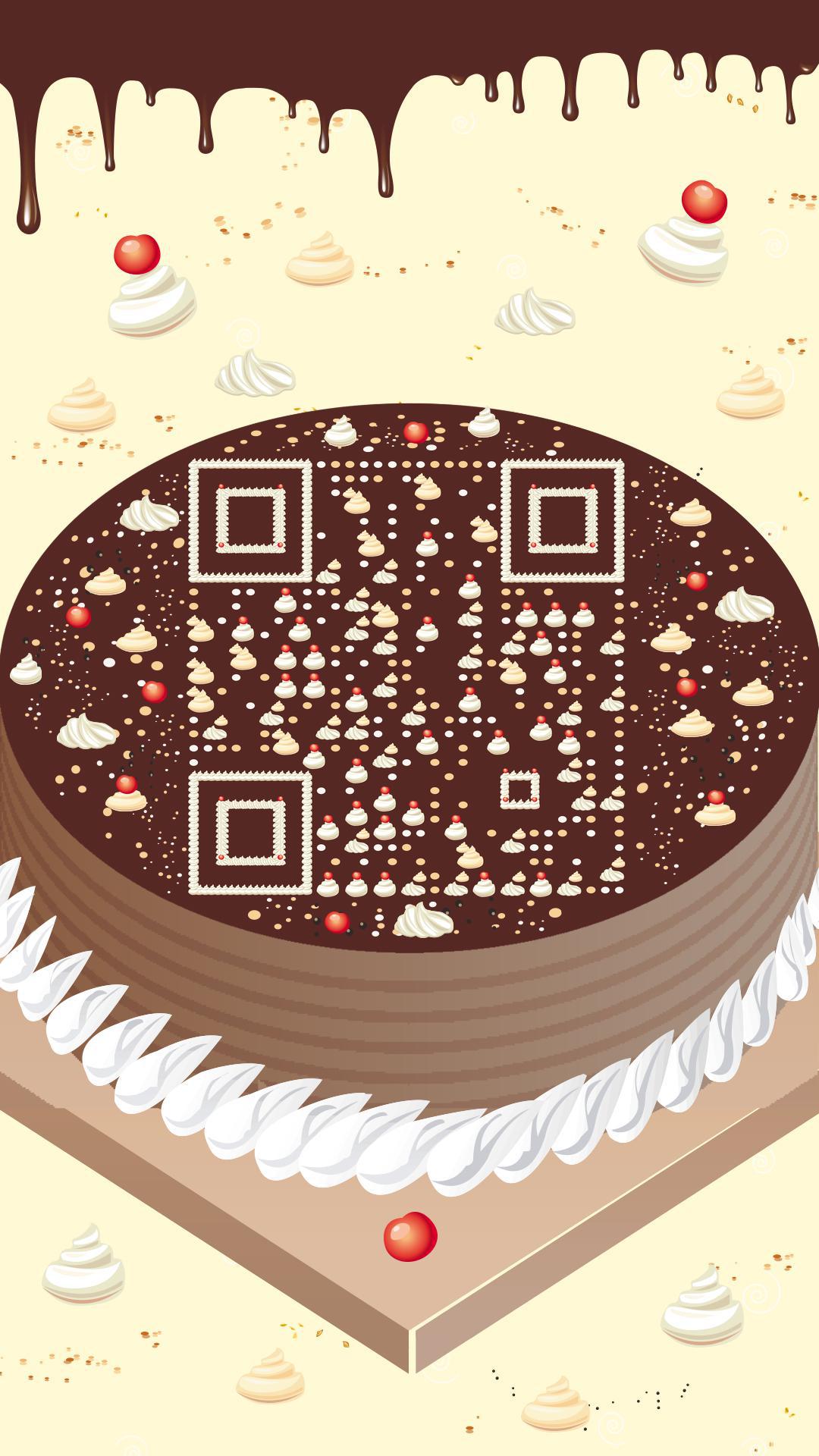 蛋糕房奶油生日庆祝甜品二维码生成器-平面静态-手机海报