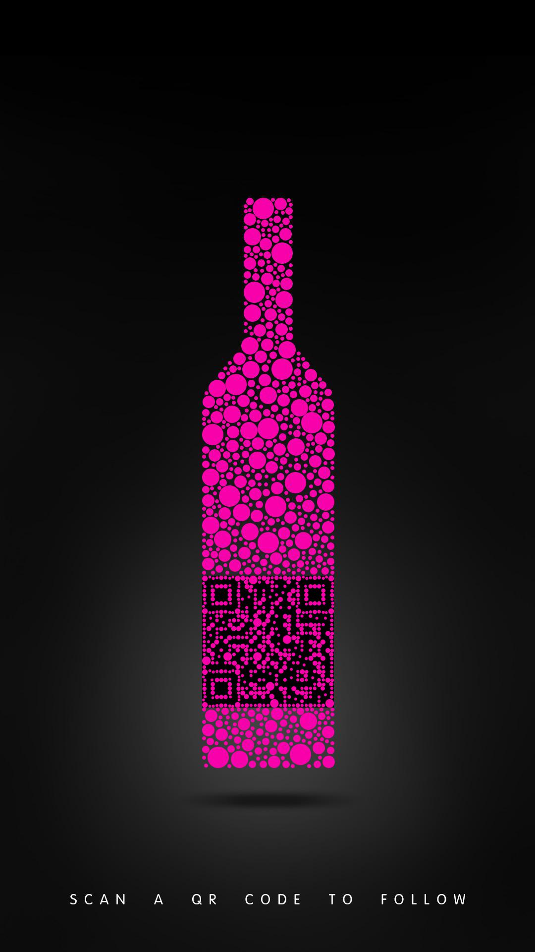 黑色氛围感高端酒会密集粉色气泡二维码生成器-平面静态-手机海报