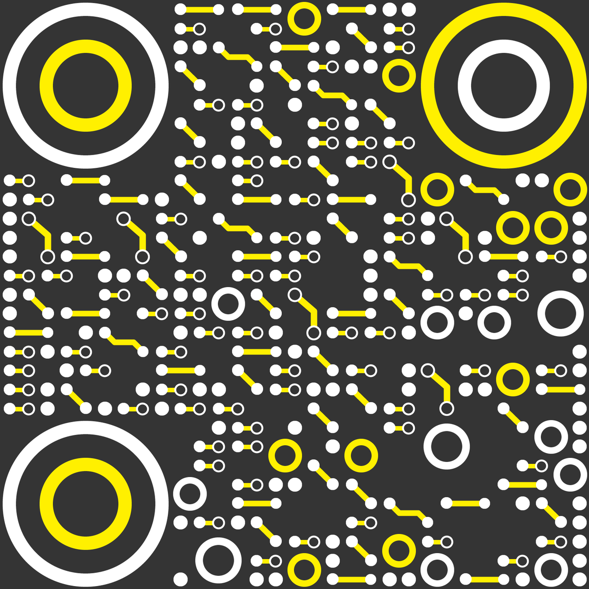 发光线路板科技电子黑黄反白二维码生成器-平面静态-无背景码