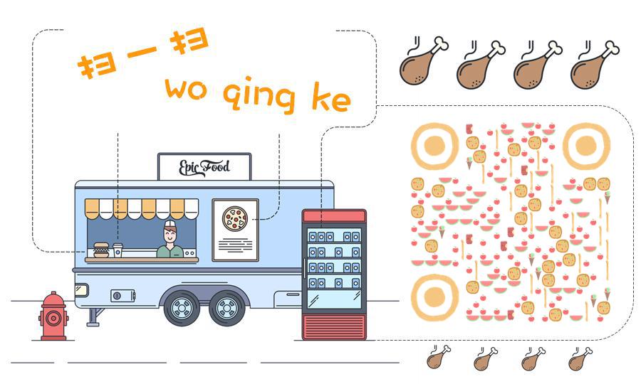 食物贩售车二维码生成器-平面静态-公众号图