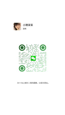 社交名片美女小猪呆呆绿色渐变圆点v标个性二维码二维码生成器-平面静态-手机海报