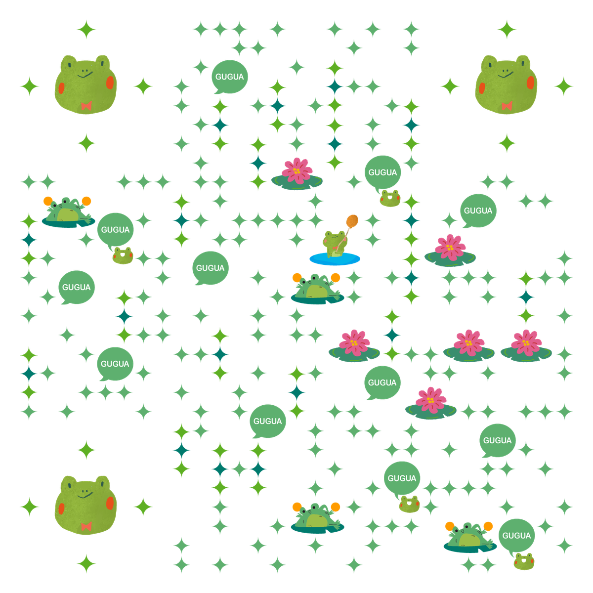 七夕情人节孤寡青蛙友情提示二维码生成器-平面静态-无背景码