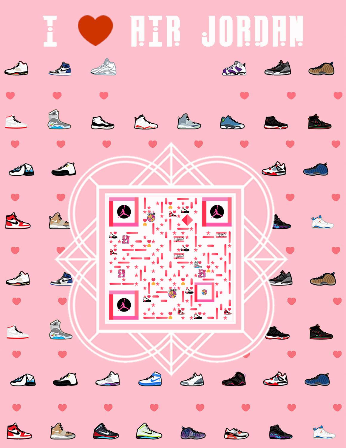 JORDAN鞋子粉色运动体育健身二维码生成器-平面静态-微信名片