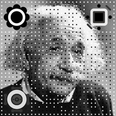 爱因斯坦黑白头像二维码二维码生成器-平面静态-正方形码