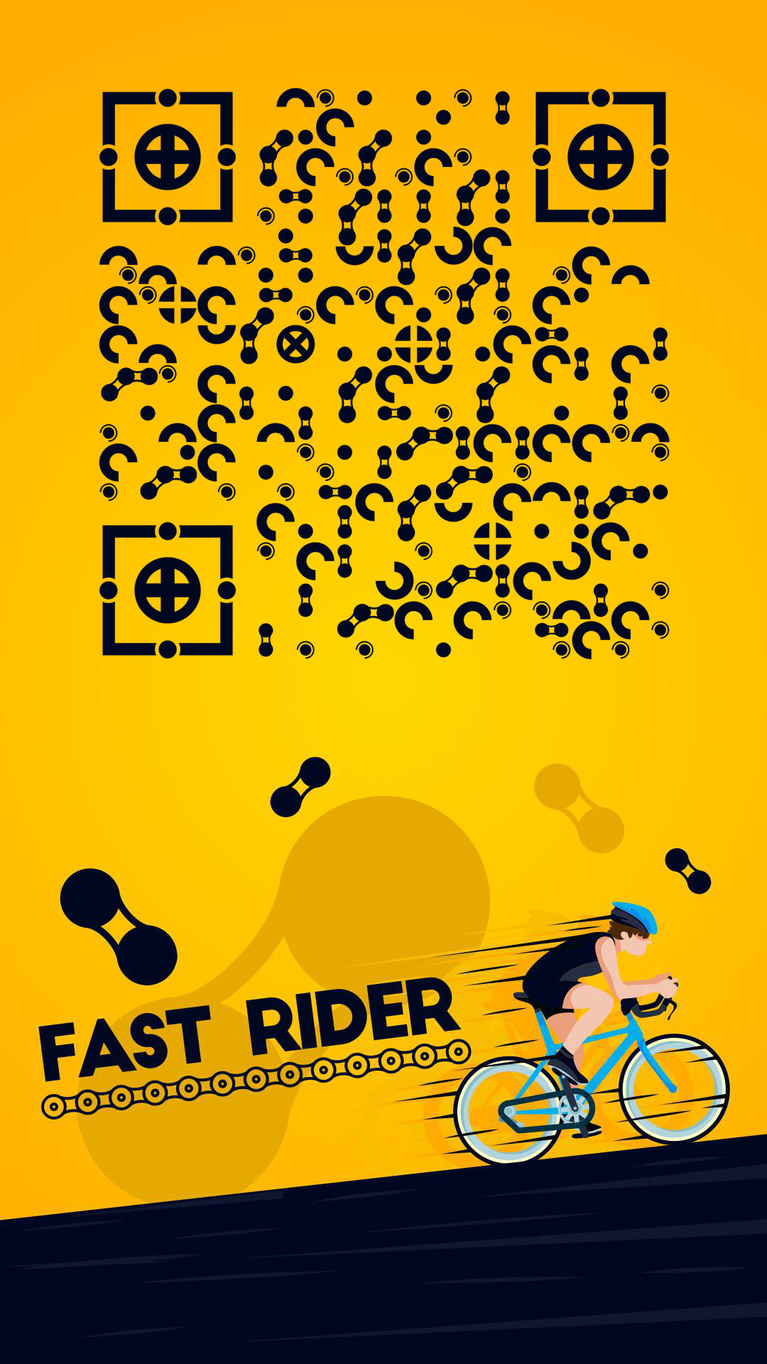 FAST RIDER骑行健康体育运动二维码生成器-平面静态-手机壁纸