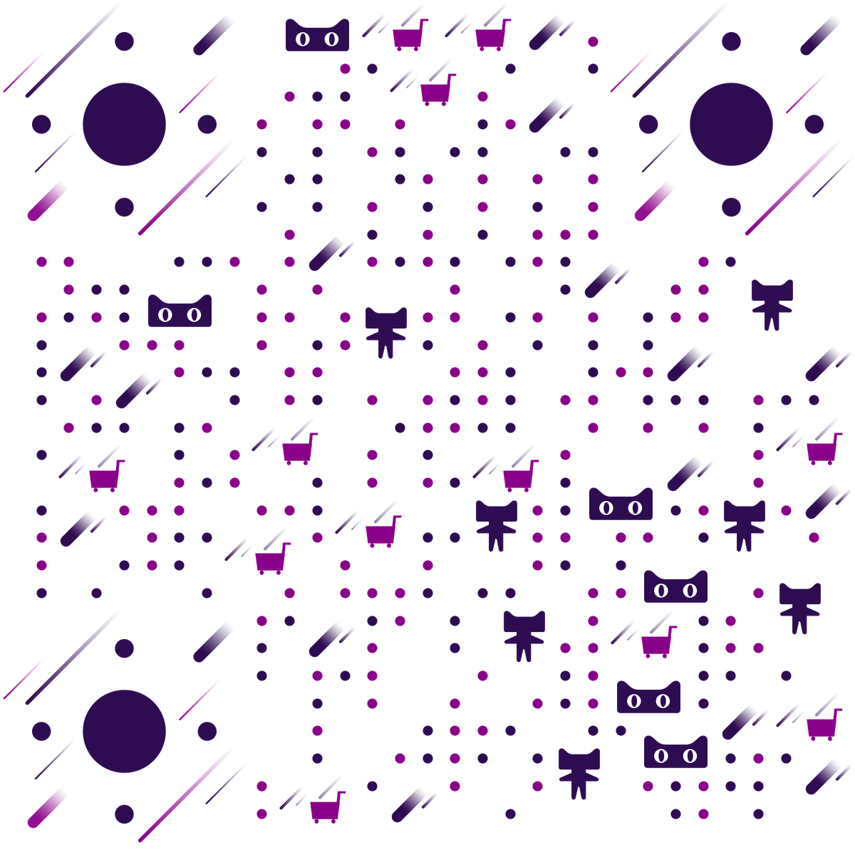 狂欢双12购物电商紫色C4D剁手二维码生成器-平面静态-无背景码