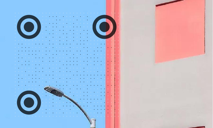 小圆框简约天空红房子二维码生成器-平面静态-公众号图