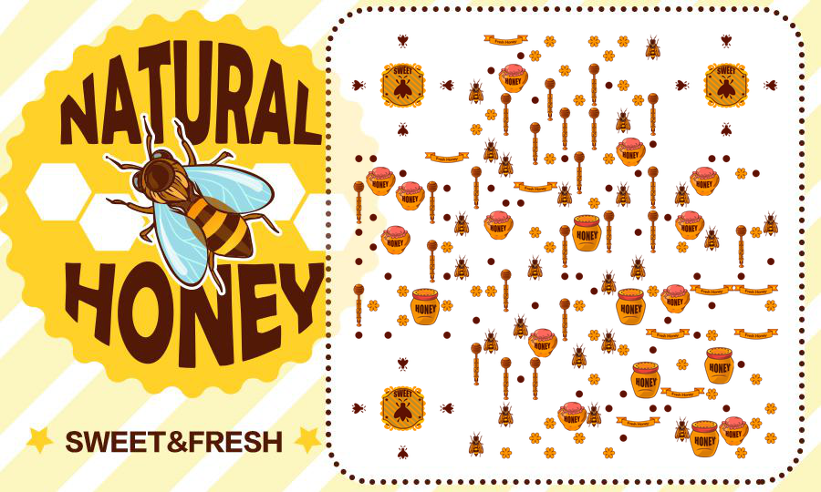 甜蜜新鲜蜜蜂采蜜酿造收获二维码-公众号图-平面静态