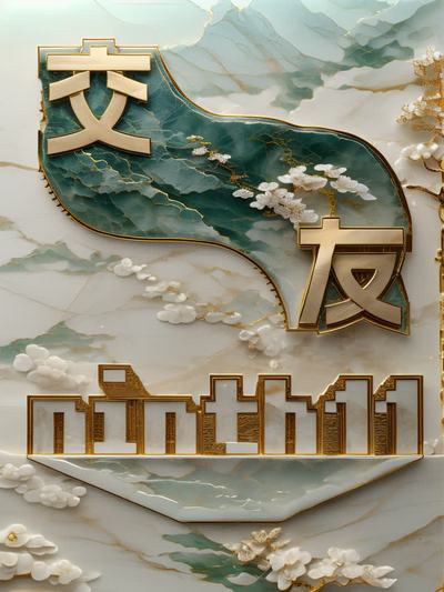 雕刻玉石AI艺术字-第九工场字体生成器