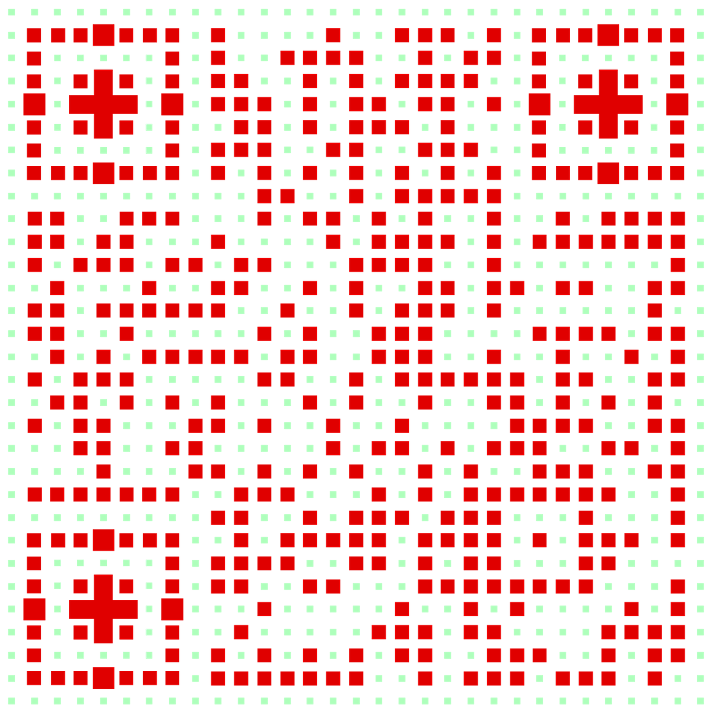 简约红绿米字格二维码生成器-平面静态-正方形码