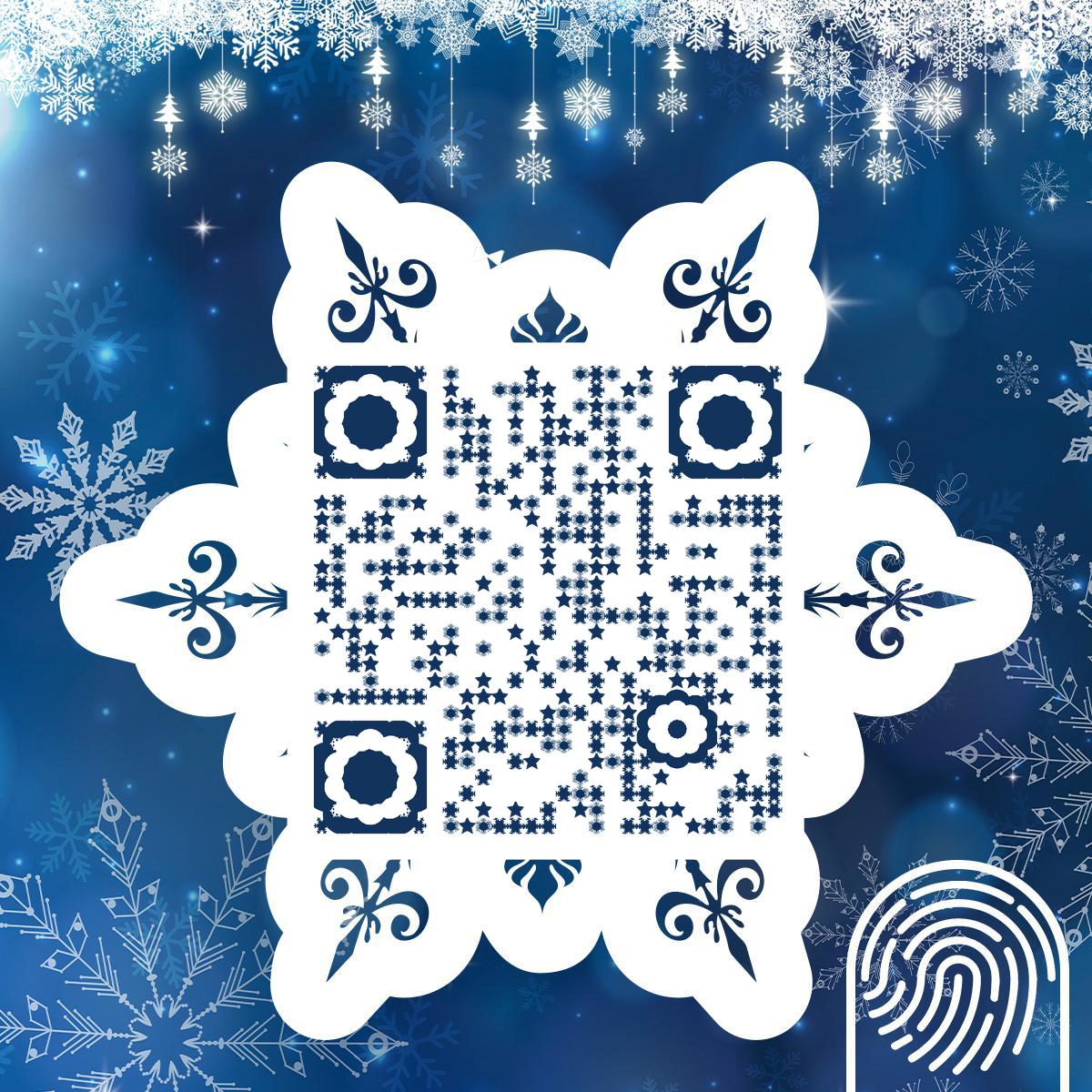 雪花蓝色冬天下雪星星蓝色二维码生成器-平面静态-正方形码