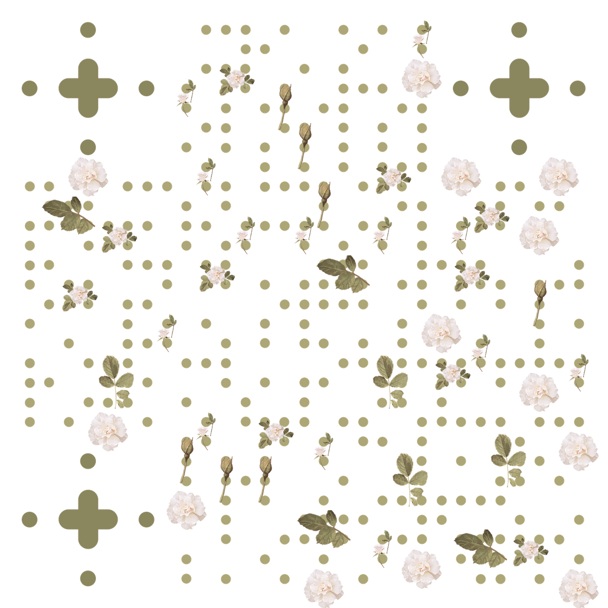 邀请花束粉色玫瑰婚礼邀请函二维码生成器-平面静态-无背景码