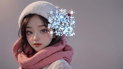 冬季少女二维码生成器-主页背景-AI