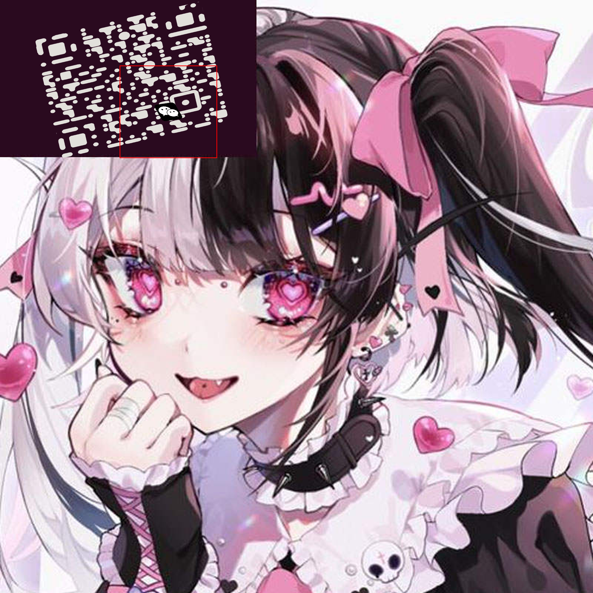 绿泡泡头卡通漫画浅灰色液化二维码二维码生成器-平面静态-正方形码