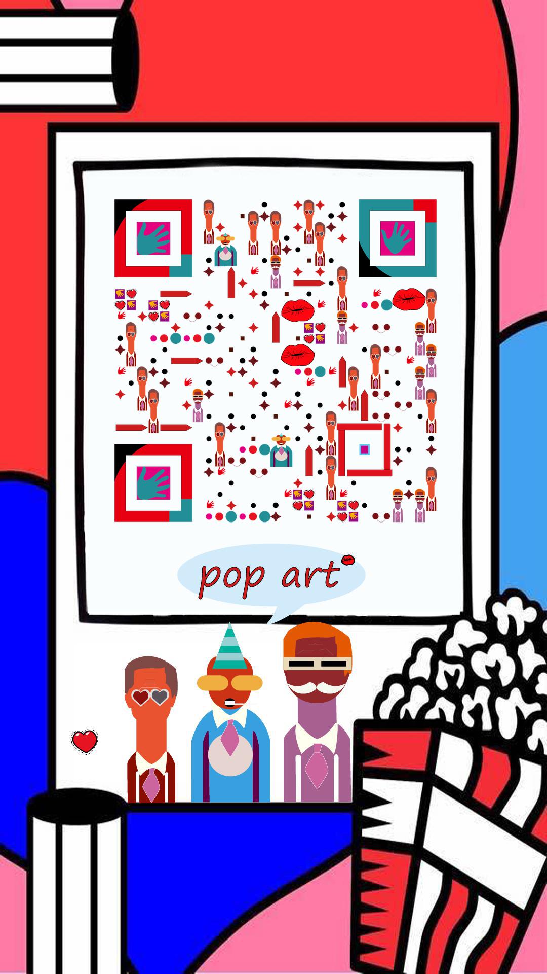 popular art波普时尚艺术二维码生成器-平面静态-手机海报