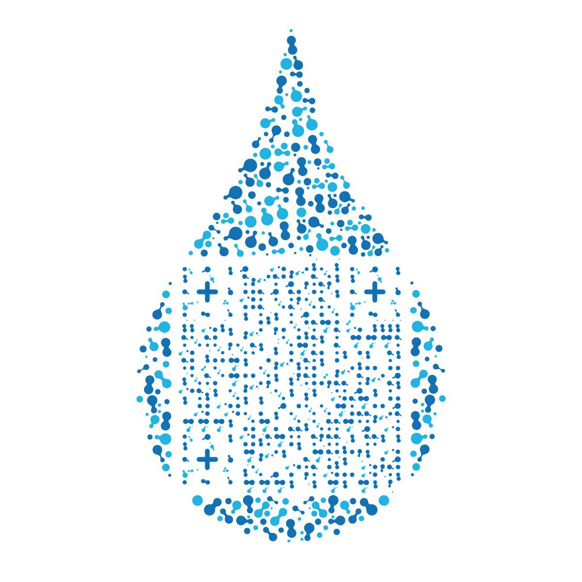 水滴水珠扫码买水矿泉水图案节约用水保护环境二维码生成器-平面静态-正方形码