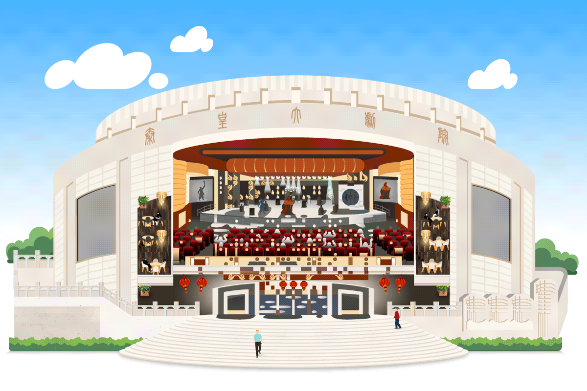 秦皇大剧院平面动态艺术二维码创意二维码-第九工场设计外包